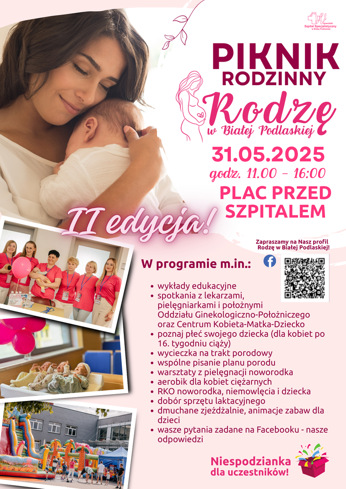 Infografika - Piknik Rodzinny "Rodzę w Białej Podlaskiej" II edycja. Plakat ogólny
