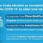 Ile czasu trzeba odczekać po szczepieniu, by oddać krew lub jej składniki? Plakat.jpg