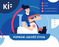 Infografika - Plakat ogólnopolskiej kampanii społecznej "Popraw jakość życia" - "Fizjoterapia - samo się nie zrobi". 8 września Światowy Dzień Fizjoterapii.