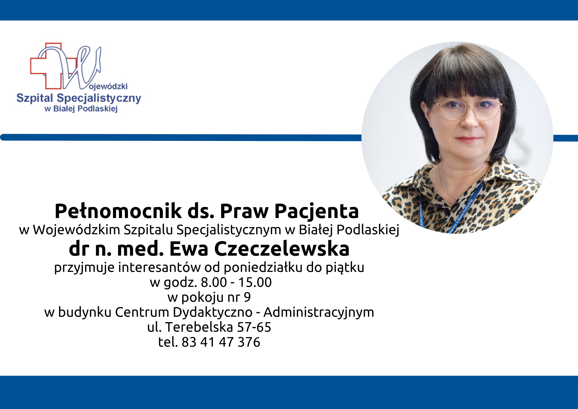 Infografika - Pełnomocnik ds. Praw Pacjenta Wojewódzkiego Szpitala Specjalistycznego w Białej Podlaskiej.