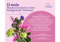 Infografika - Życzenia z okazji Międzynarodowego Dnia Pielęgniarki i Położnej 2024.
