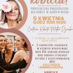 Infografika - plakat wydarzenia „Po pierwsze kobieta”.