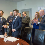 Uroczyste podpisanie umowy na budowę Wielospecjalistycznego Ośrodka Terapii Jednodniowych.