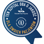 Naklejka „TEN SZPITAL DBA O JAKOŚĆ DLA SWOICH PACJENTÓW