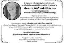 Infografika - Kondolencje z powodu śmierci poł. Renaty Walczuk – Wałczuk.