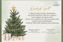 Infografika - Życzenia Dyrektora Wojewódzkiego Szpitala Specjalistycznego oraz Przewodniczącego Rady Społecznej Szpitala na Święta Bożego Narodzenia.