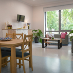 Pokój w nowym pawilonie Zakładu Opiekuńczo-Leczniczego.