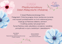 Infografika - Życzenia z okazji Międzynarodowego Dnia Pielęgniarki i Położnej 2026.