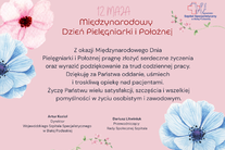 Infografika - Życzenia z okazji Międzynarodowego Dnia Pielęgniarki i Położnej 2026.