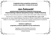 Infografika - Kondolencje z powodu śmierci lek. Jana Żukowskiego.