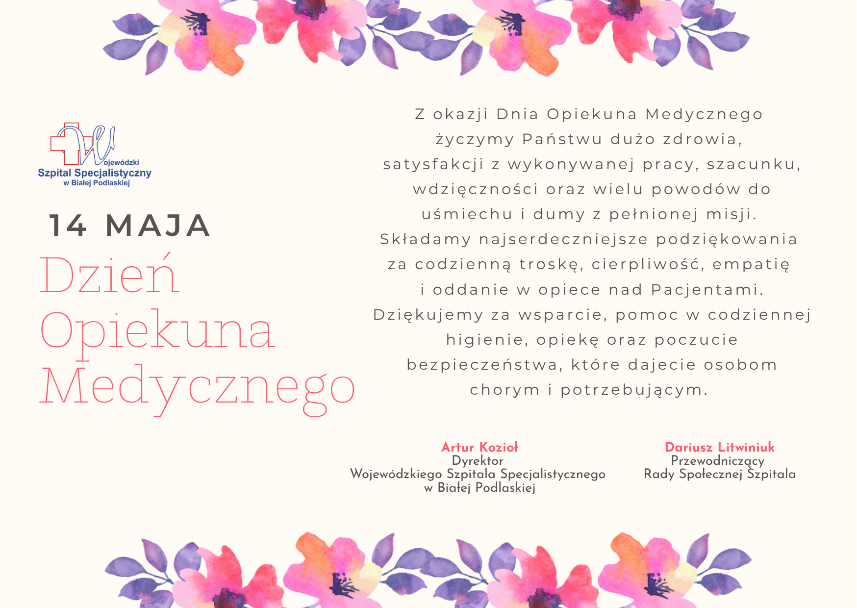 Infografika - Życzenia z okazji Dnia Opiekuna Medycznego 2026.