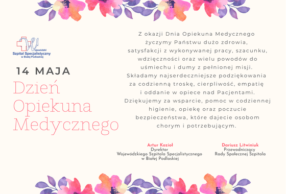 Infografika - Życzenia z okazji Dnia Opiekuna Medycznego 2026.