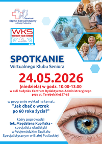 Infografika - Plakat spotkania Wirtualnego Klubu Seniora w dniu 24.05.2026r.
