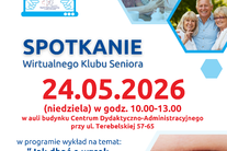 Infografika - Plakat spotkania Wirtualnego Klubu Seniora w dniu 24.05.2026r.