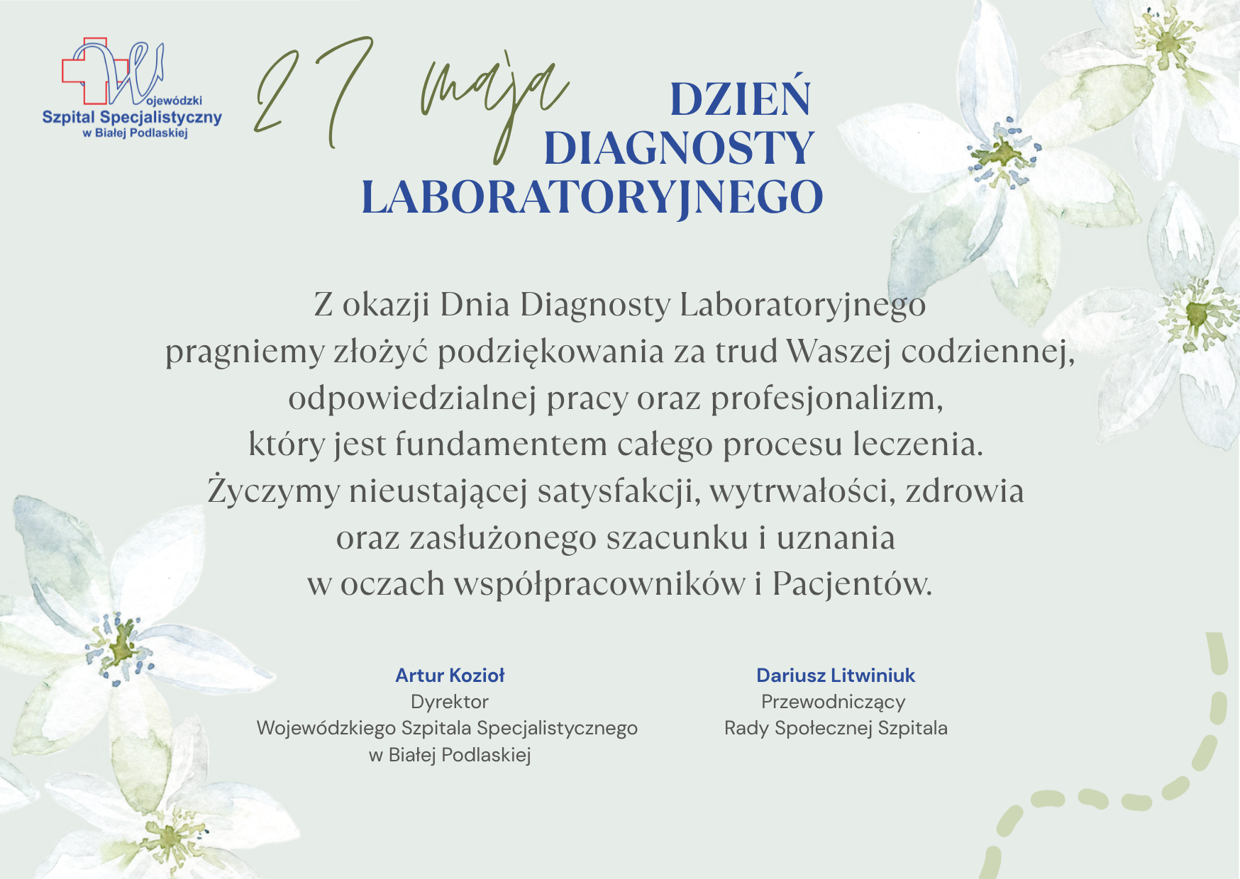 Infografika - Życzenia z okazji Dnia Diagnosty Laboratoryjnego 2026.