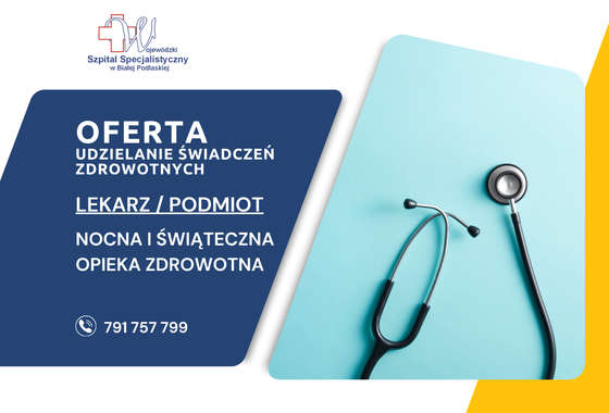 Infografika - oferta współpracy w zakresie udzielania świadczeń zdrowotnych w Nocnej i Świątecznej Opiece Zdrowotnej - Lekarz lub Podmiot.